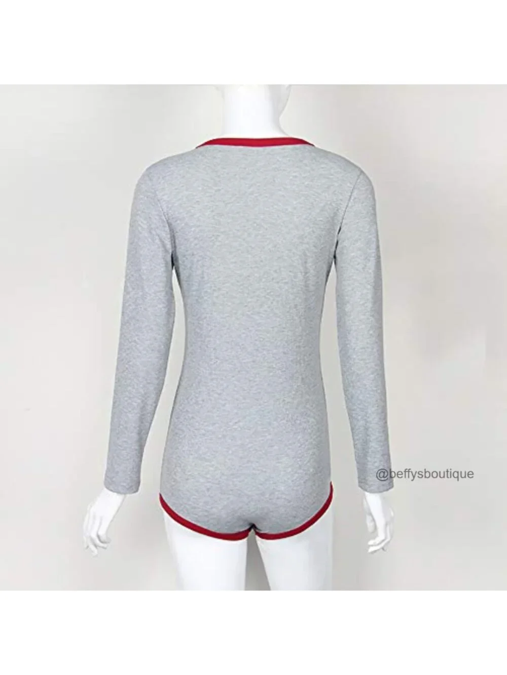 Sexy Deep V Neck Long Sleeve Knitted Bodysuit Romper Bodysuit